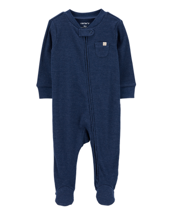 Baby Textured 2-Way Zip Sleeper Pyjamas, 