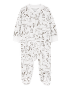 Baby Animal Print 2-Way Zip Thermal Sleeper Pyjamas, image 1 of 3 slides