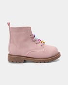 Tout-petit fille - Bottes &agrave; lacets et breloques - Rose, image 2 sur 6 diapositives
