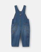 Baby Logo Denim Overalls - Dark Wash, image 5 of 7 slides