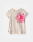 Girls Tropical Flower Graphic Tee - Ivory, image 1 of 3 slides
