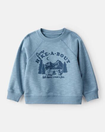 Tout-petit garçon - Sweat à capuche en molleton français - Bleu, 