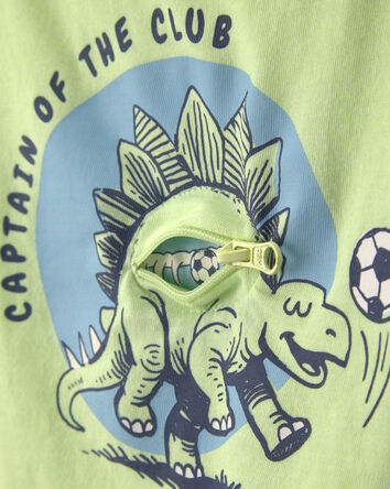Baby Boy 'Captain Of The Club' Dinosaur Graphic Tee - Green, 