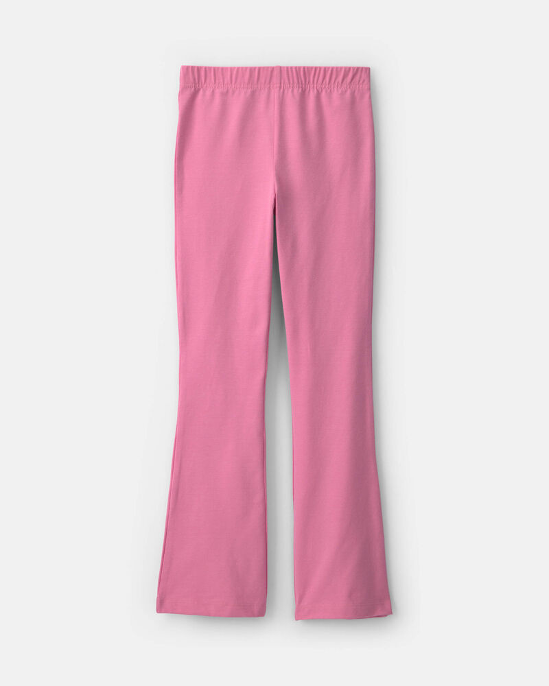 Girls Pull-On Stretch Flare Leggings - Pink, image 2 of 4 slides