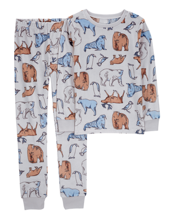 Kid 2-Piece Woodland Fuzzy Velboa Pyjama Set, 