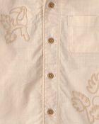 Tout-petit gar&ccedil;on - Chemise boutonn&eacute;e &agrave; manches courtes, broderie &agrave; motif de toucan - Kaki, image 4 sur 4 diapositives