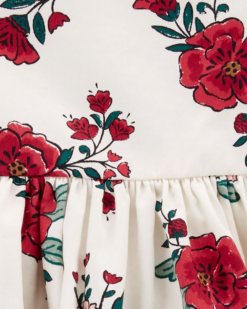 Baby 2-Piece Floral Sateen Holiday Dress & Cardigan Set, image 7 of 7 slides
