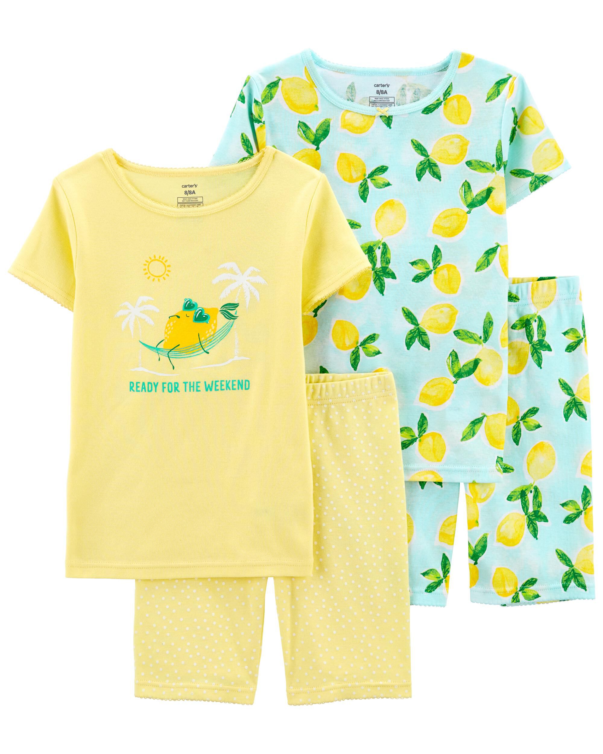 Yellow Blue 4 Piece Lemon 100 Snug Fit Cotton Pyjamas Carter s Oshkosh Canada