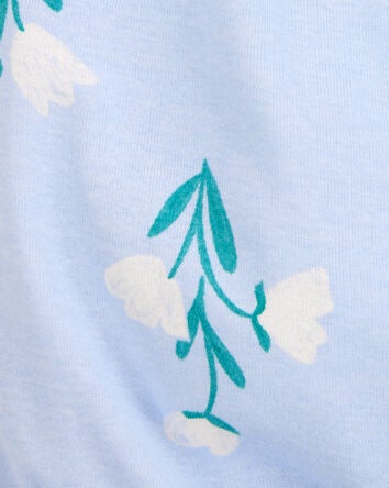 Baby Floral Flutter Romper - Blue, 
