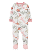 Baby 1-Piece Dinosaur Fleece Footie Pyjamas, image 1 of 5 slides