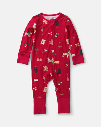 Baby Christmas PurelySoft&trade; 2-Way Zip Sleep & Play Pyjamas - Red, 