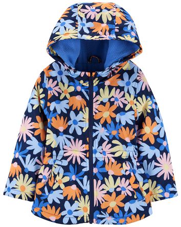 Floral Print Fleece-Lined Jacket, 