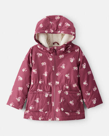 Bébé fille - Anorak imprimé fleuri - Bourgogne, 