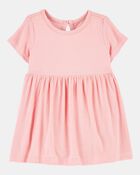 B&eacute;b&eacute; fille - Robe cache-couche de couleur unie - Rose, image 1 sur 5 diapositives