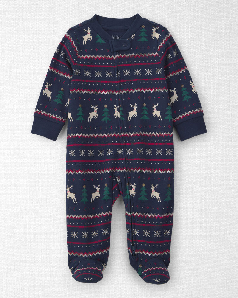 B&eacute;b&eacute; - Grenouill&egrave;re en coton biologique &agrave; motif jacquard, image 1 sur 4 diapositives