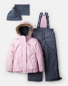 Girls 2-Piece Print Taslan Snowsuit - Rosewood, image 1 of 7 slides