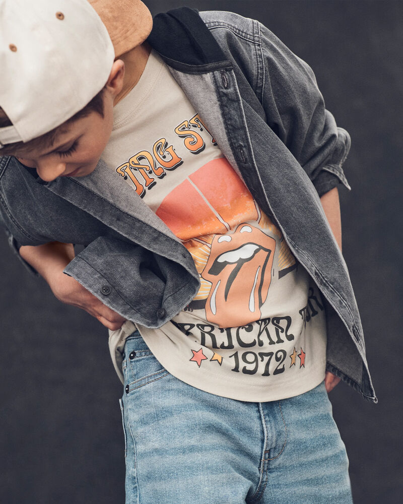 Jeune - T-shirt &agrave; manches courtes Rolling Stones - Cr&egrave;me, image 5 sur 5 diapositives