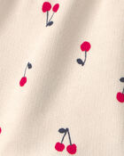Baby Girl Cherry French Terry Shorts - Cream, image 3 of 4 slides