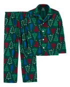 Kid 2-Piece Christmas Tree Fleece Coat Style Pyjamas, image 1 of 2 slides