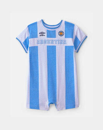 Baby Umbro Argentina Soccer Romper - Light Blue/White, 