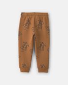 Pantalon de jogging en jersey bouclette &agrave; motif dinosaure pour tout-petit - Brun, image 2 sur 3 diapositives