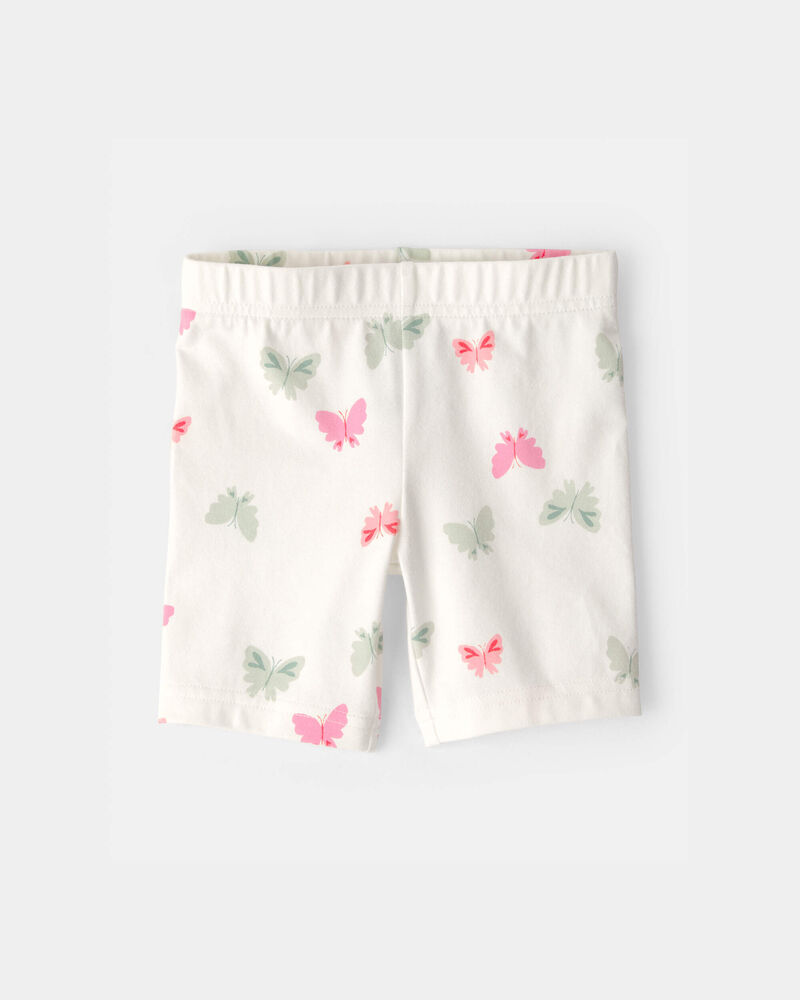 Toddler Girl Butterfly Bike Shorts - Ivory, image 1 of 4 slides