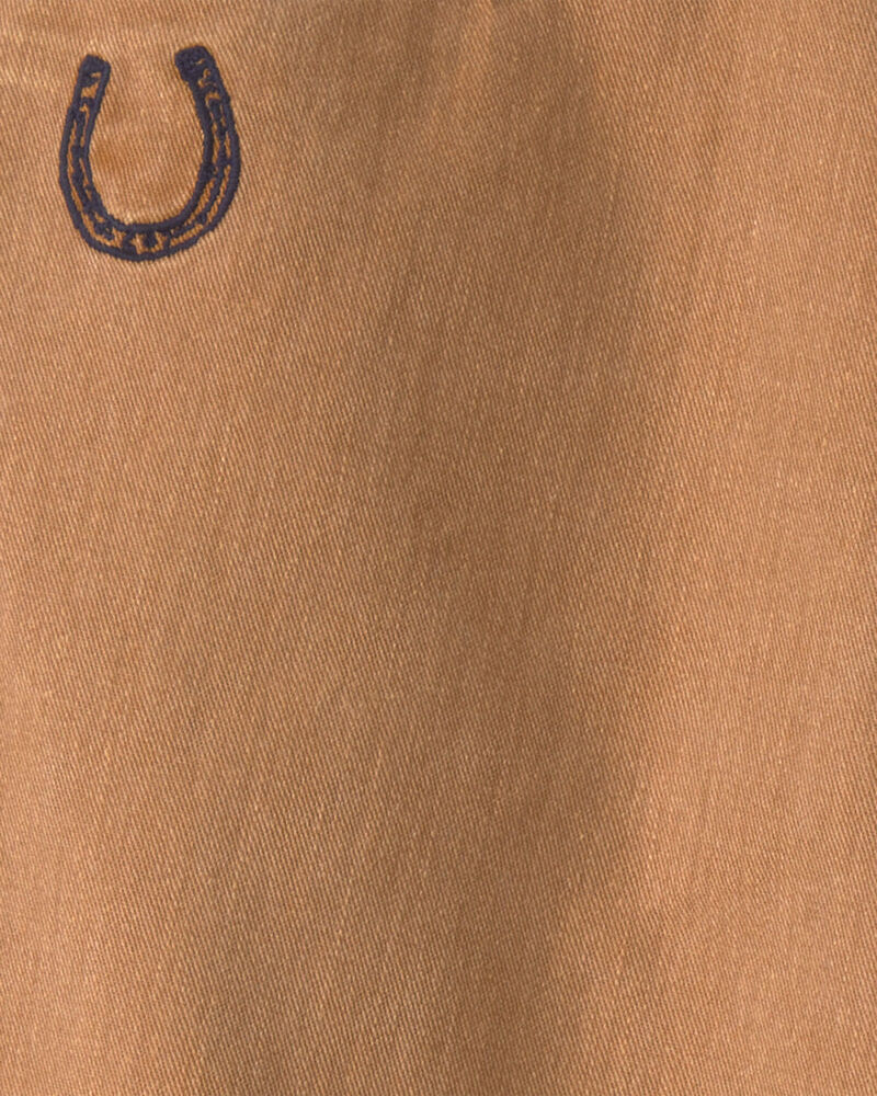Gar&ccedil;ons - Pantalon en serg&eacute; &agrave; jambe ballon &ndash; Brun, image 3 sur 7 diapositives