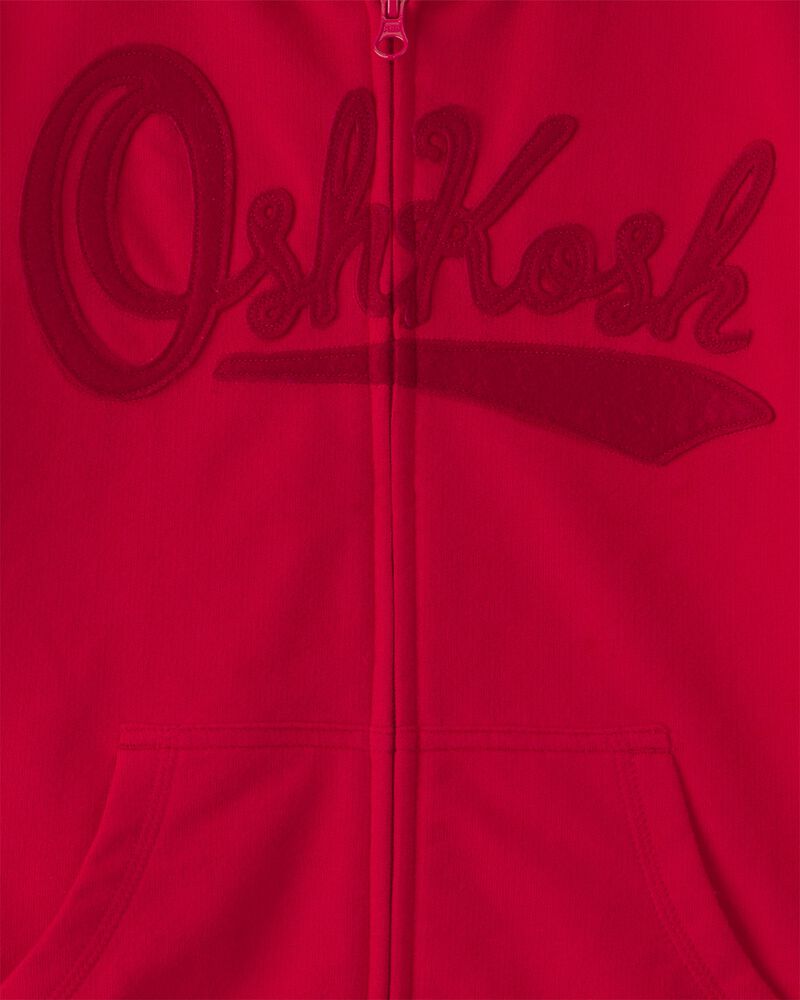 Kid OshKosh Logo Zip-Up Hoodie - Red, image 3 of 4 slides