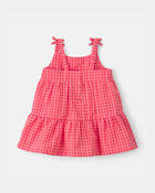 B&eacute;b&eacute; fille - Robe sans manches &agrave; carreaux - Rose, image 2 sur 4 diapositives