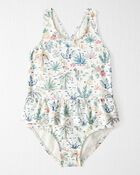 Tout-petit fille - Maillot de bain en mat&eacute;riaux recycl&eacute;s, Paradis tropical, image 1 sur 4 diapositives