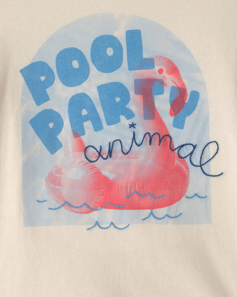 Toddler Boy 'Pool Party Animal' Flamingo Graphic Tee - Cream, image 2 of 3 slides