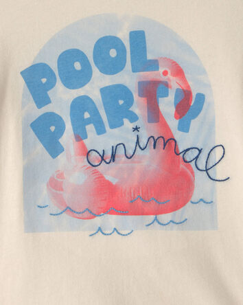 Toddler Boy 'Pool Party Animal' Flamingo Graphic Tee - Cream, 