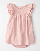 Baby Girl Pointelle Bodysuit Dress Made with Organic Cotton, image 1 of 4 slides