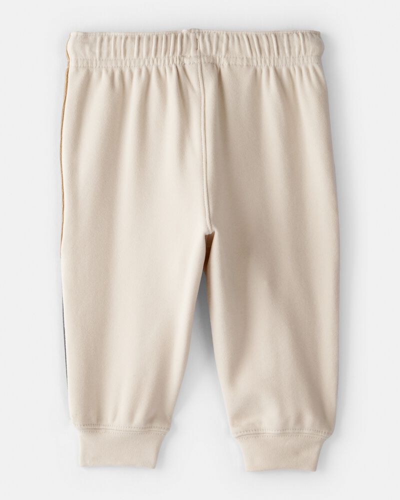 Baby Boy Colourblock Joggers - Tan/White, image 2 of 4 slides
