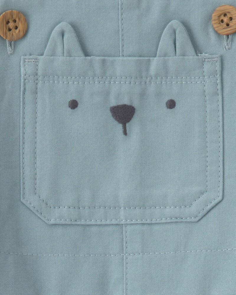 Baby Boy 2-Piece Wolf Long-Sleeve Overall Set - Blue/Cream, image 4 of 6 slides
