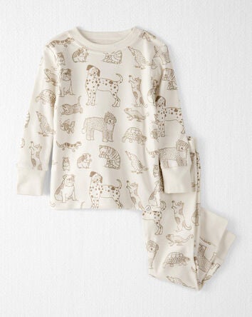 Baby Pet Print Organic Cotton 2-Piece Pyjamas, 