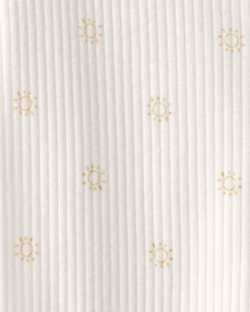 B&eacute;b&eacute; - Grenouilli&egrave;re &agrave; fermeture &agrave; glissi&egrave;re 2 sens, motif soleil - Blanc, image 4 sur 4 diapositives