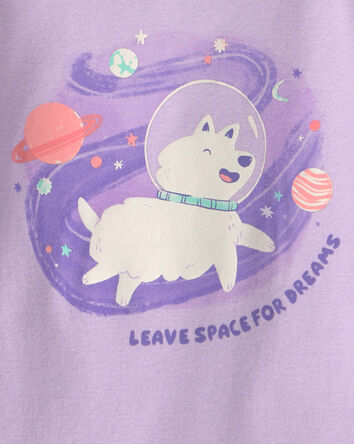 Toute-petit fille - Pyjama ajust&eacute; 4 pi&egrave;ces en 100 % coton &agrave; motif chien de l&rsquo;espace - Mauve, 