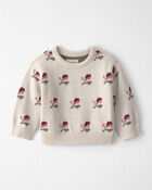 Baby Organic Cotton Sweater Knit Pullover in Floral Jacquard, image 1 of 3 slides