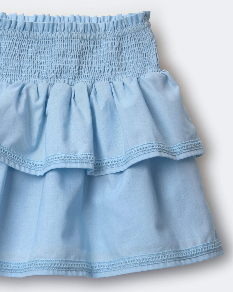 Tout-petit fille - Jupe &agrave; volants et &agrave; smocks - Bleu, image 6 sur 6 diapositives