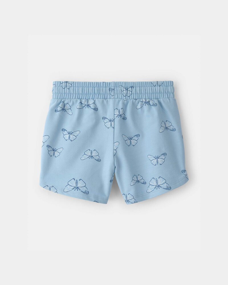Filles - Short en jersey bouclette, papillons - Bleu, image 2 sur 3 diapositives