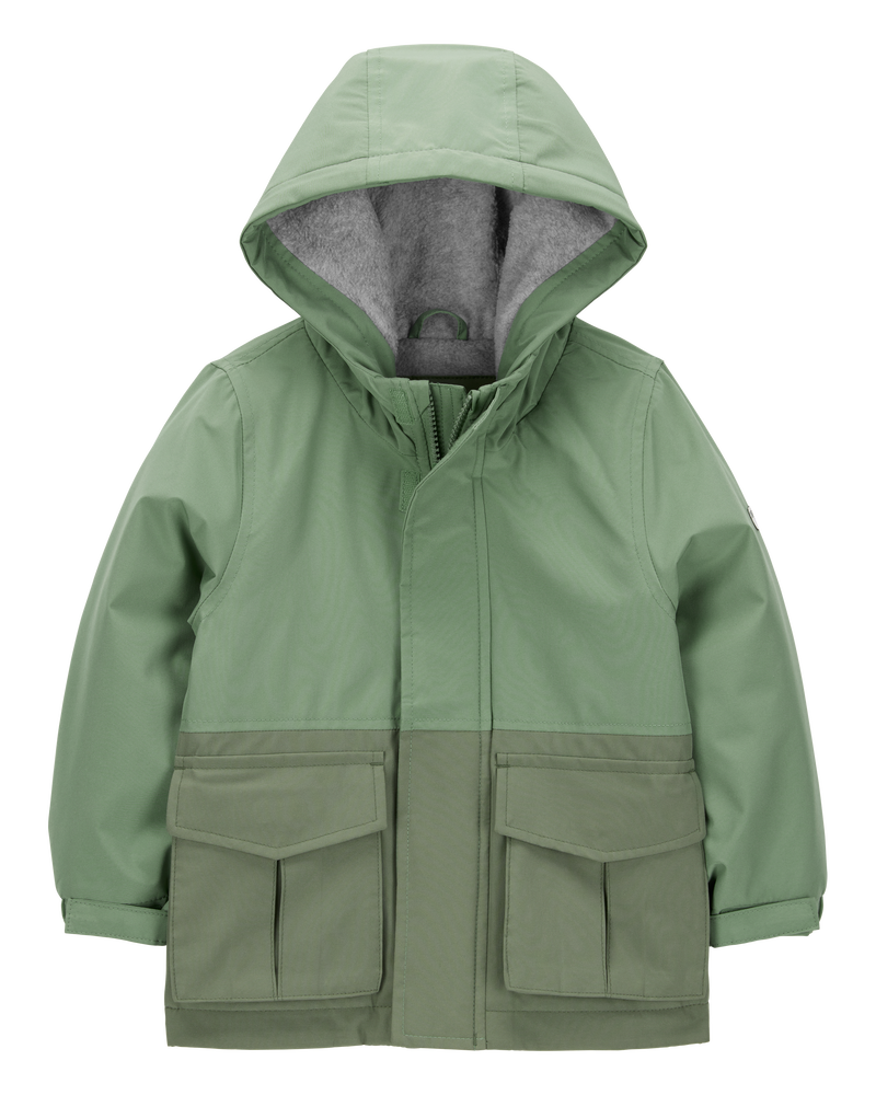 Toddler Midweight Colour Block Jacket - Green, image 1 of 3 slides