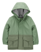 Toddler Midweight Colour Block Jacket - Green, image 1 of 3 slides