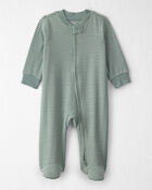Baby Organic Cotton Ribbed Sleeper in Stripes, image 1 of 5 slides