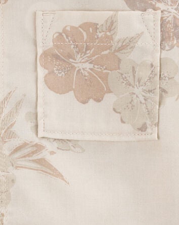 Baby Tropical Floral Woven Short-Sleeve Button-Down Shirt - Cream, 