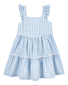 Toddler Gingham Short-Sleeve Dress - Blue, image 1 of 4 slides
