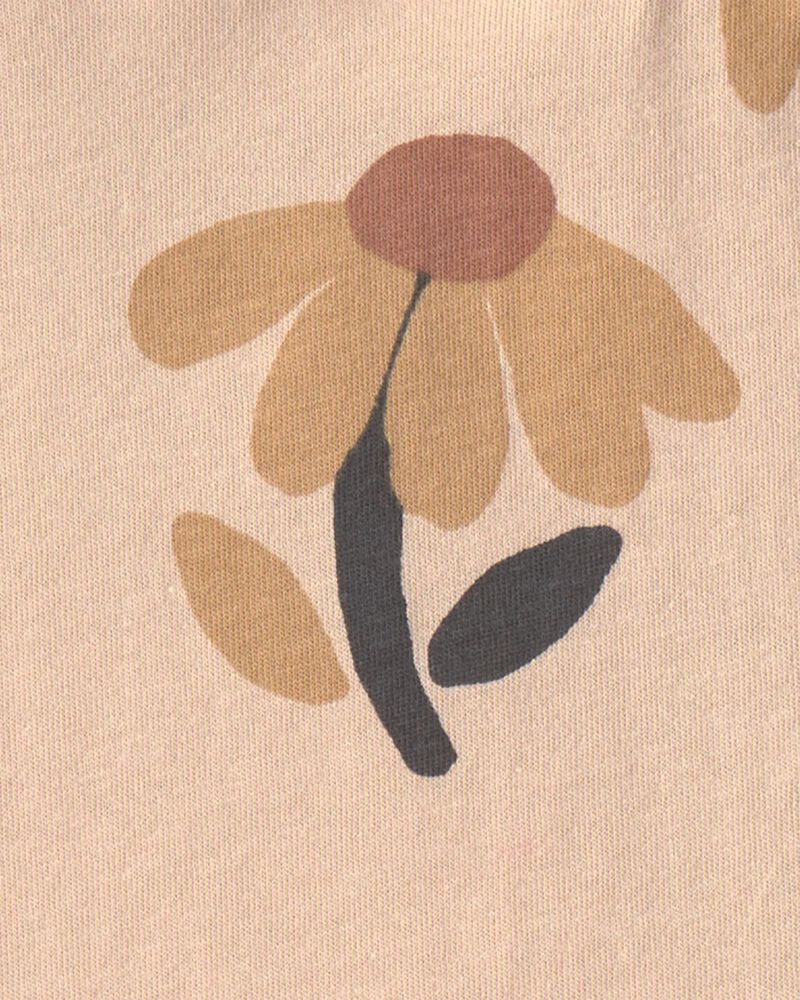 Toute-petite fille - Haut p&eacute;plum manches longues en motif floral - Beige, image 2 sur 2 diapositives
