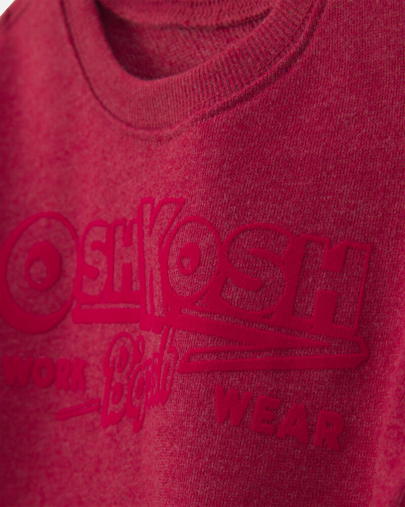 B&eacute;b&eacute; gar&ccedil;on - Chandail en jersey bouclette &agrave; logo OshKosh - Rouge, image 2 sur 3 diapositives
