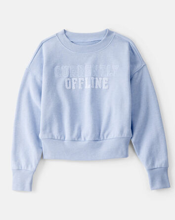 Kid Oversized Graphic Sweatshirt - Blue, 
