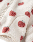 Baby Recycled Sherpa Jacket in Apple Print, image 2 of 3 slides